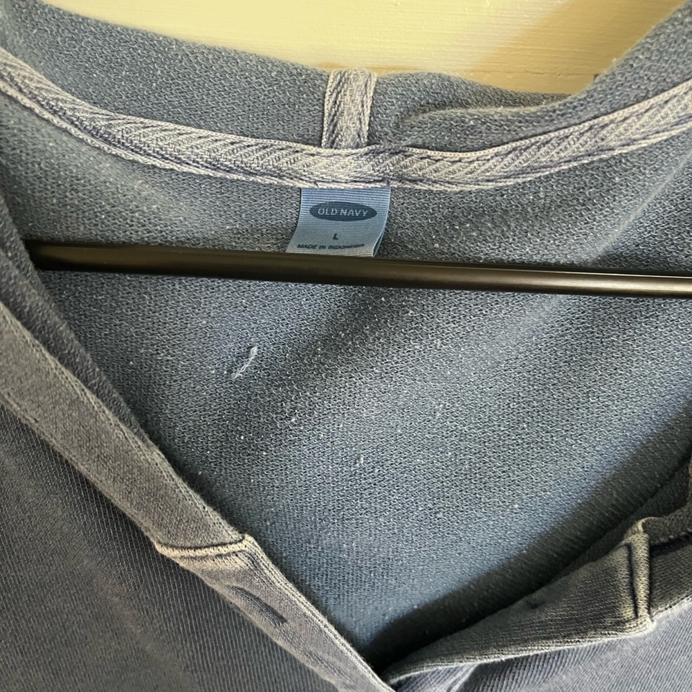Old Navy Dusty Blue Hoodie with Buttons - Picture 3 of 3